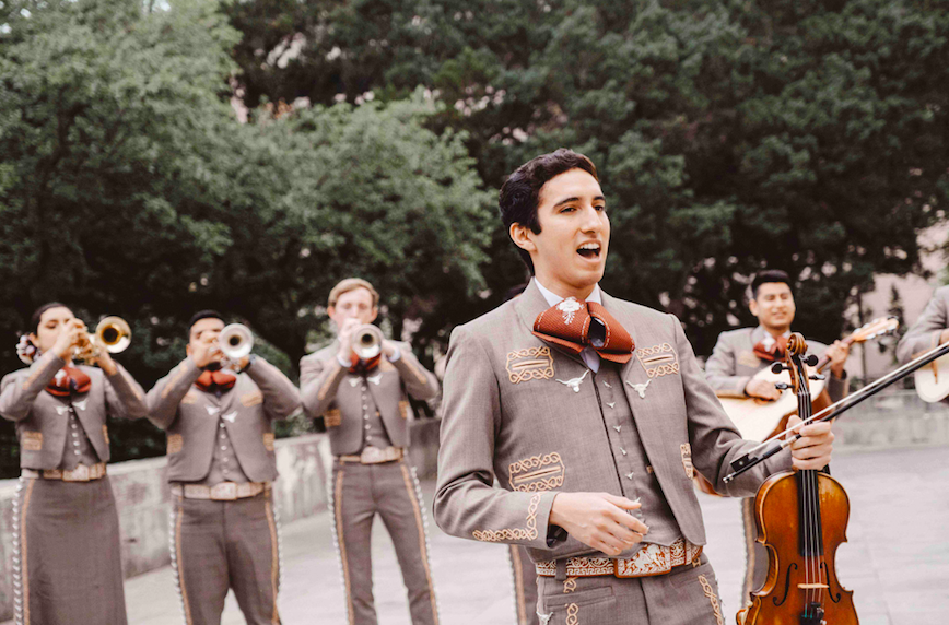 Students in the mariachi ensemble performing
