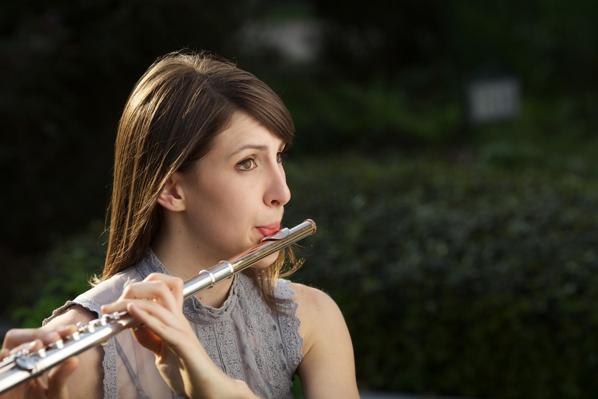 Catherine Baker plays the flute