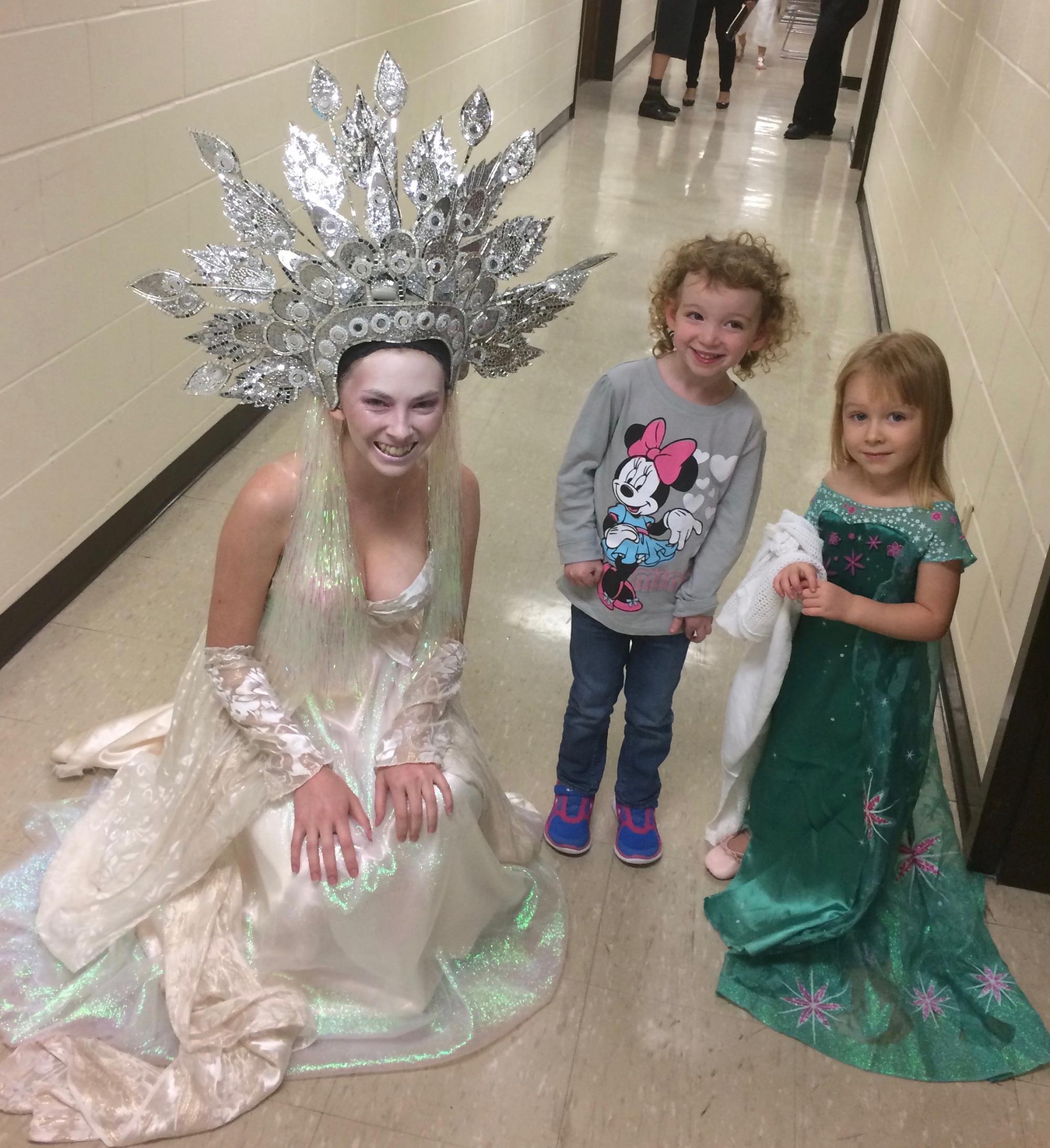 Children meeting a performer at the Butler Opera Center