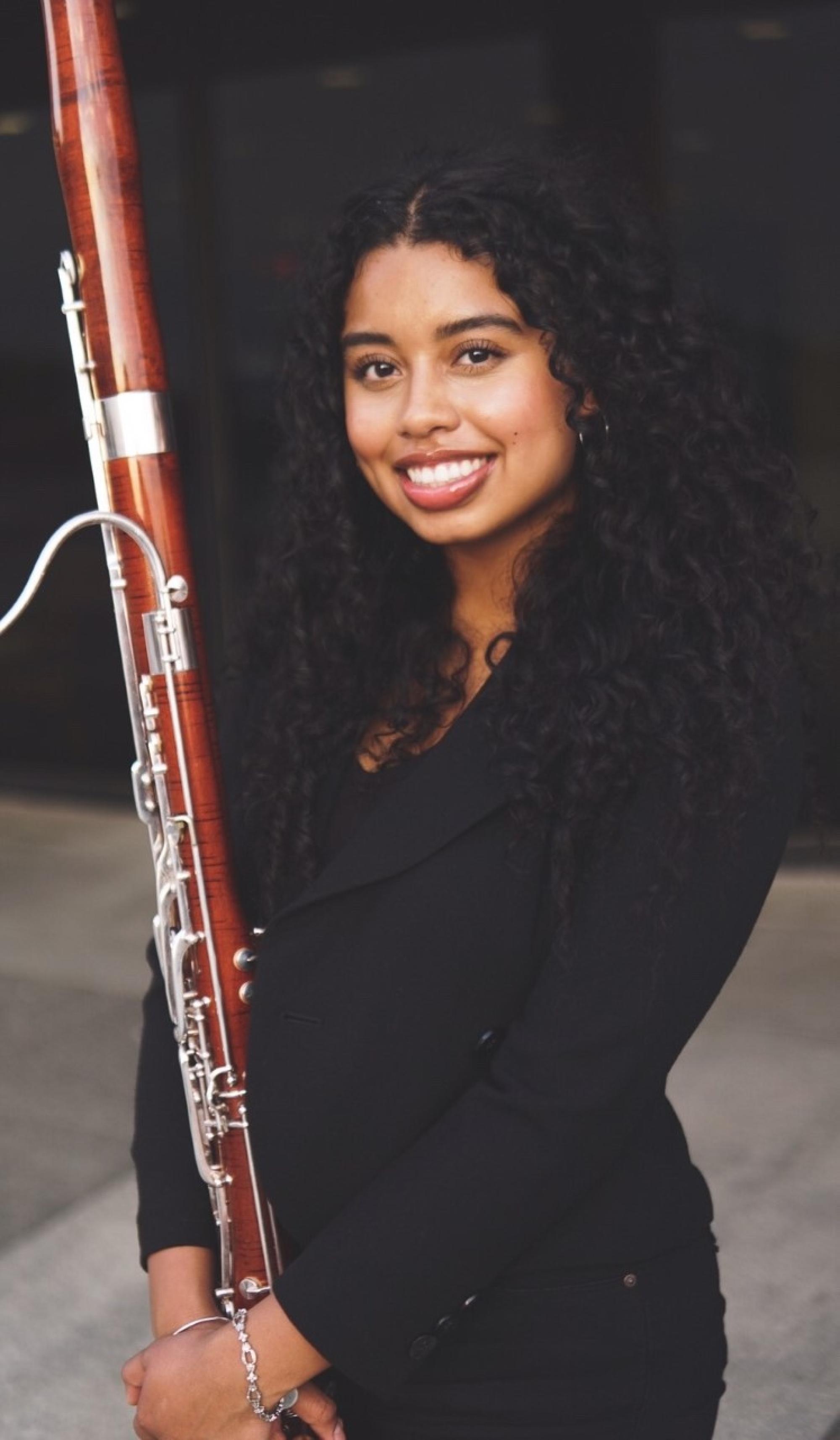 Katia Osorio poses with bassoon 