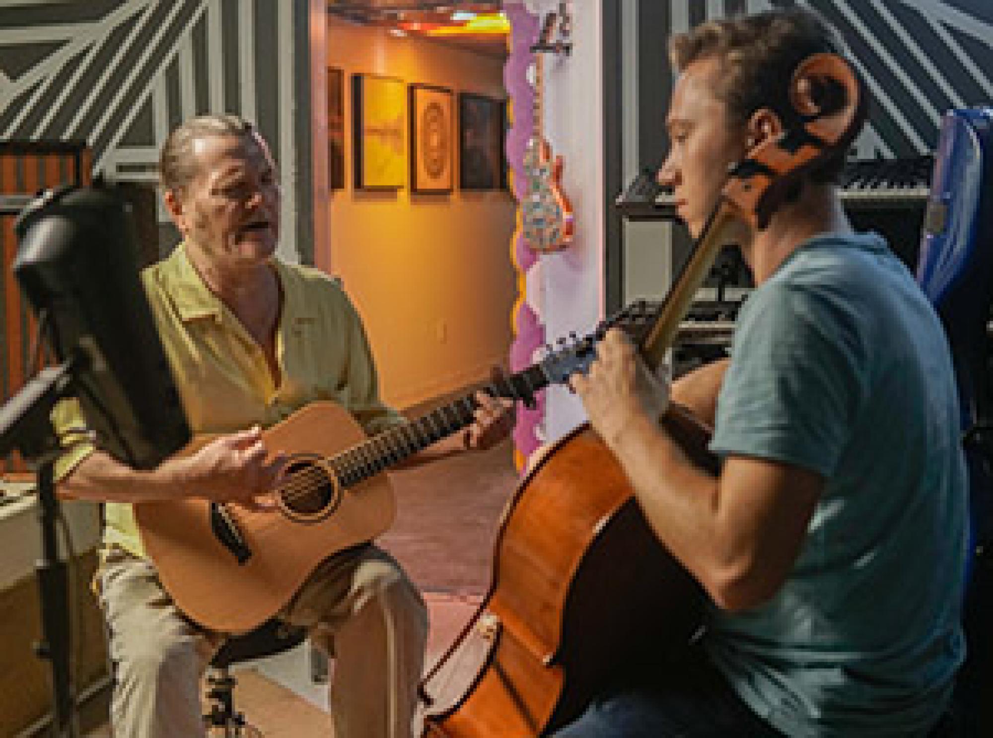 Two men playing music