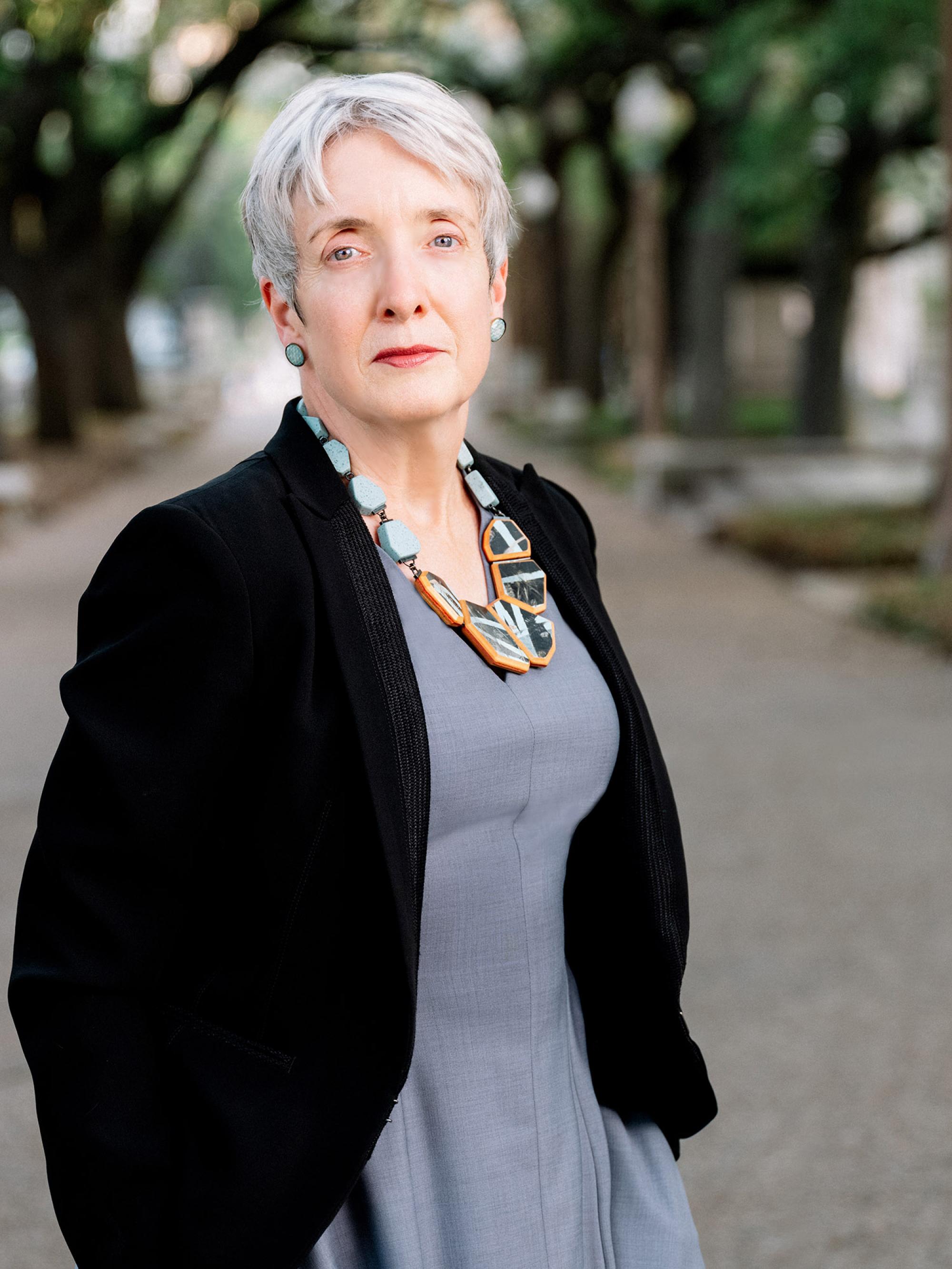 Mary Ellen Poole looks into camera