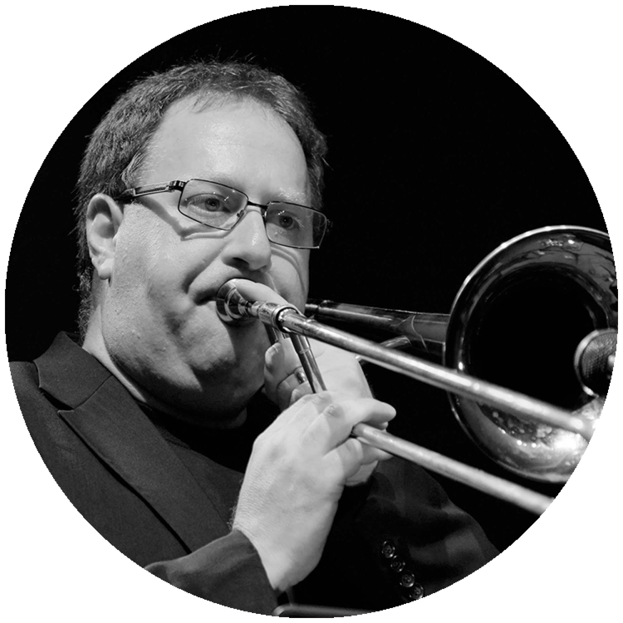 a photo of Jeff Freeman playing the trombone