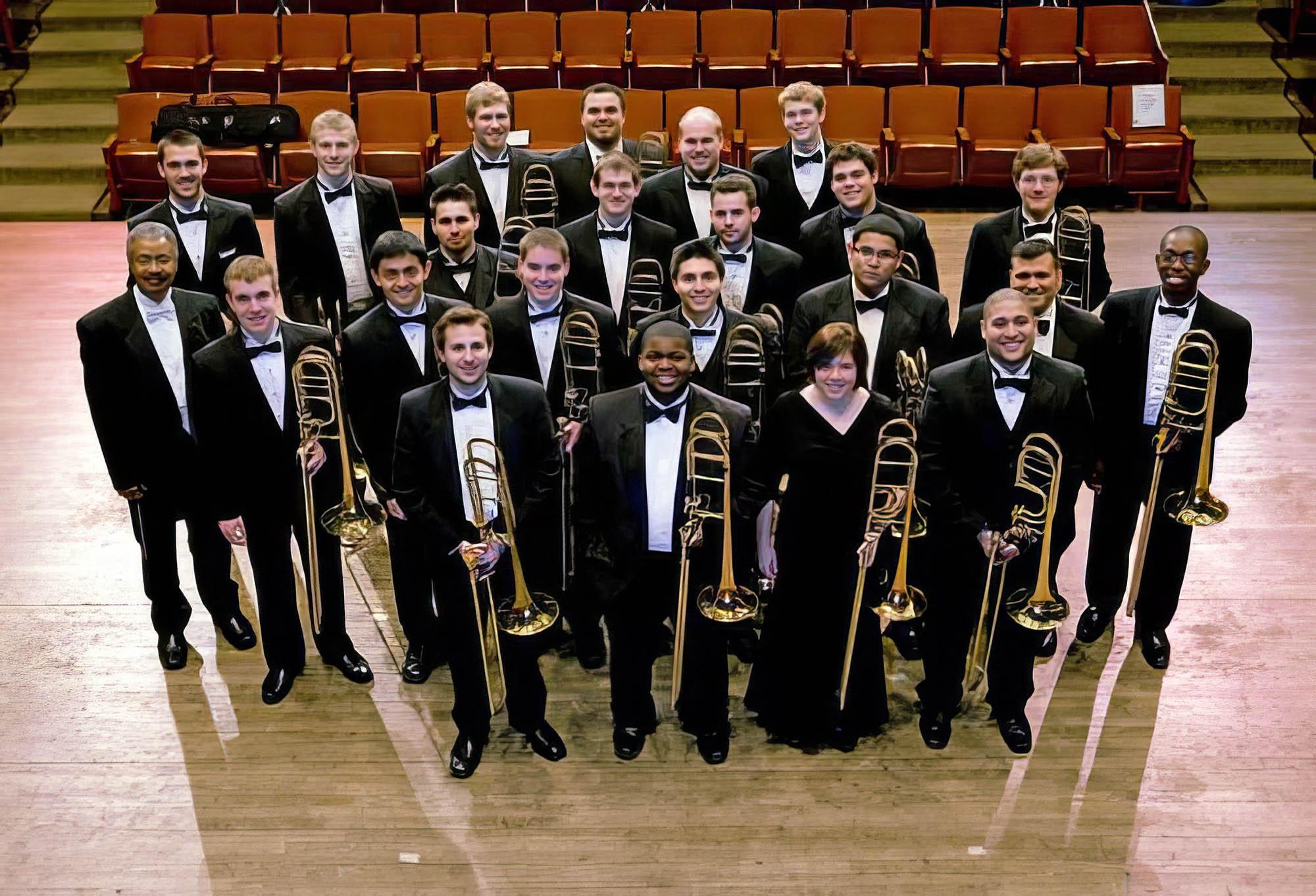 A photo of the 2008 trombone choir