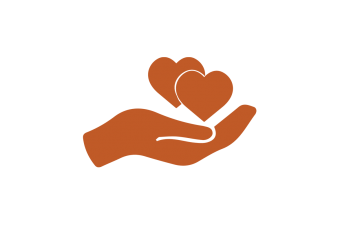 Icon of hand holding two hearts