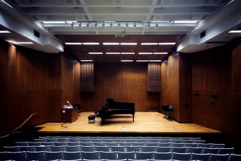 Recital Studio with piano on the stage