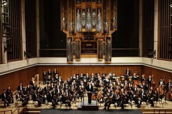 The University Orchestra on Bate Recital Hall stage