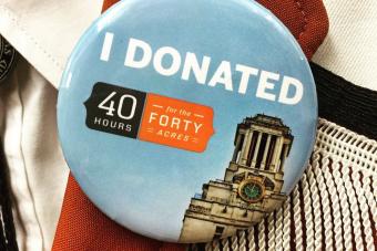 "I donated" button for 40 hours for the 40 acres