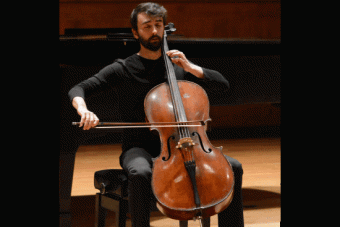 James Burch playing a cello