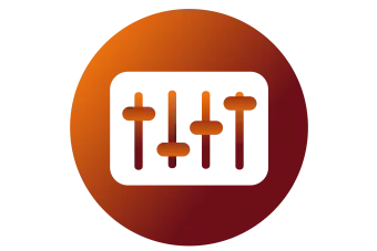 An icon of mixing board sliders
