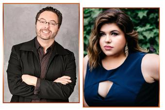 Portrait photos of conductor Douglas Kinney Frost and soprano Leah Crocetto side by side.