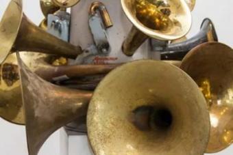 an image of brass instruments in a sculpture