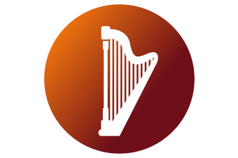 a graphic icon of a harp