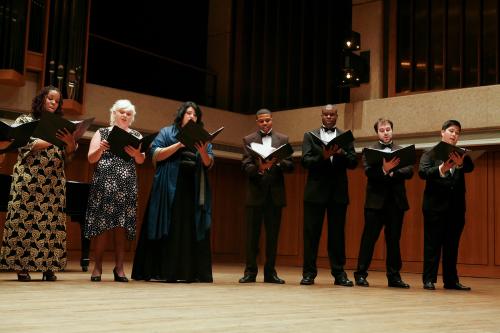 Students vocal group performs on Bates Recital Hall Stage
