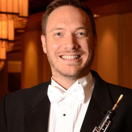 Andrew Parker with his oboe