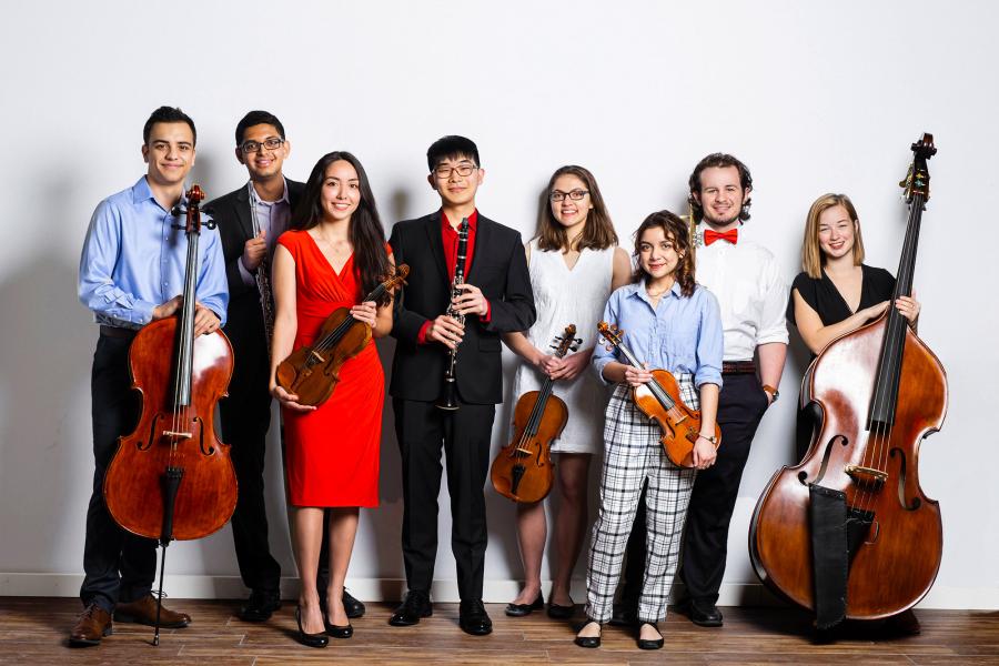 Members of utuo pose with their instruments