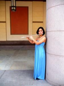 Meera Gudipati playing the flute