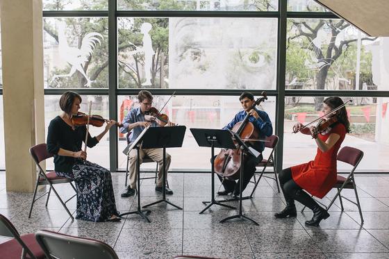 Butler School student quartet plays in the Ransom Center