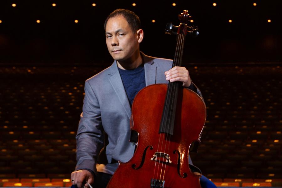 A Portrait of Bion Tsang with his Cello