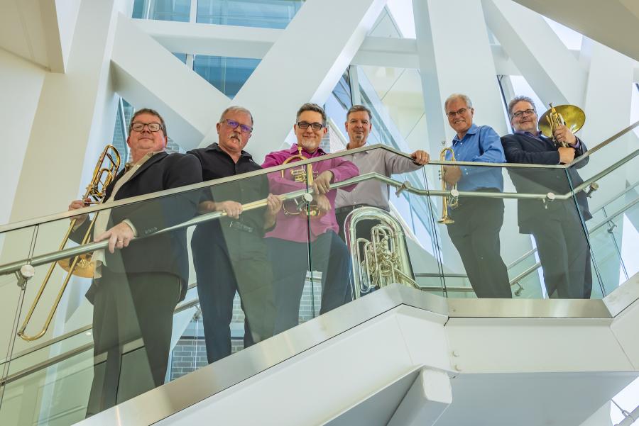 A portrait of Rhythm & Brass members