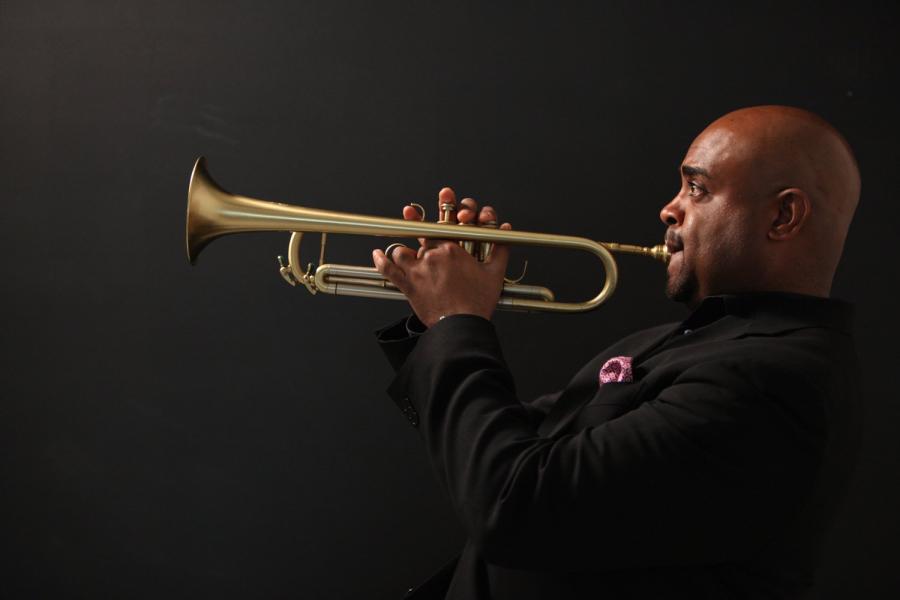 Terrell Safford Plays his trumpet 