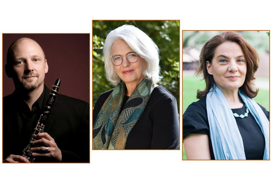 Headshots of professors Jonathan Gunn, Laurie Scott and Luisa Nardini