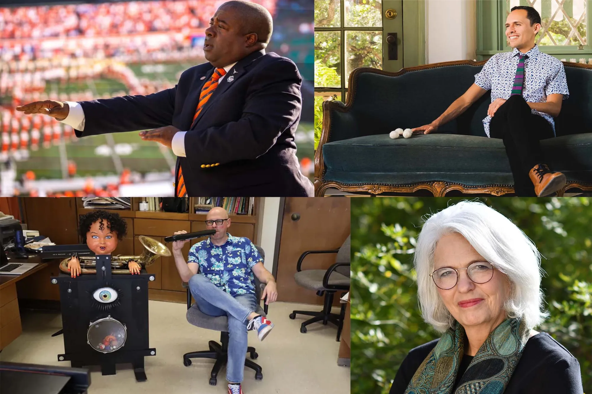 Montage of four pictures of Laurie Scott, Yevgeniy Sharlat, Cliff Croomes and Ivan Trevino
