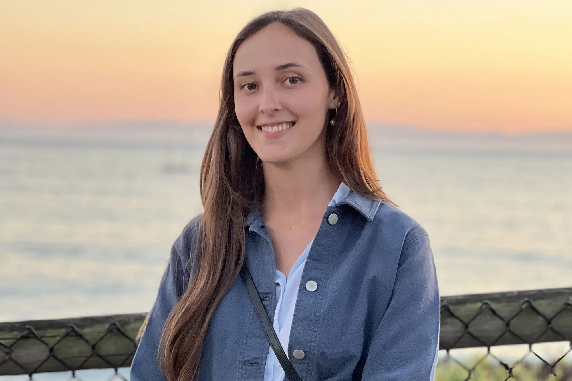 Indigo Fischer with the ocean in the background