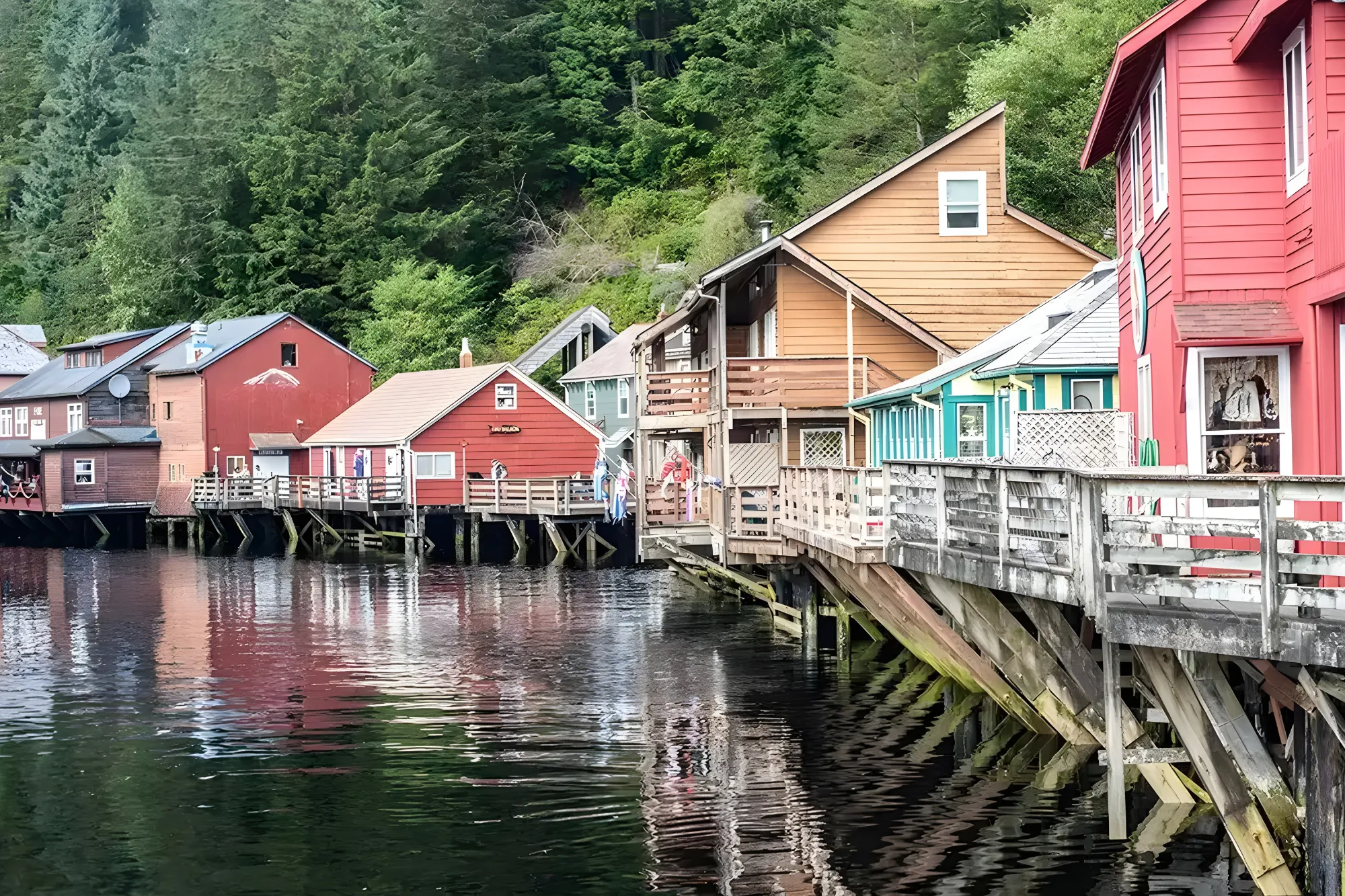 Houses next to the water