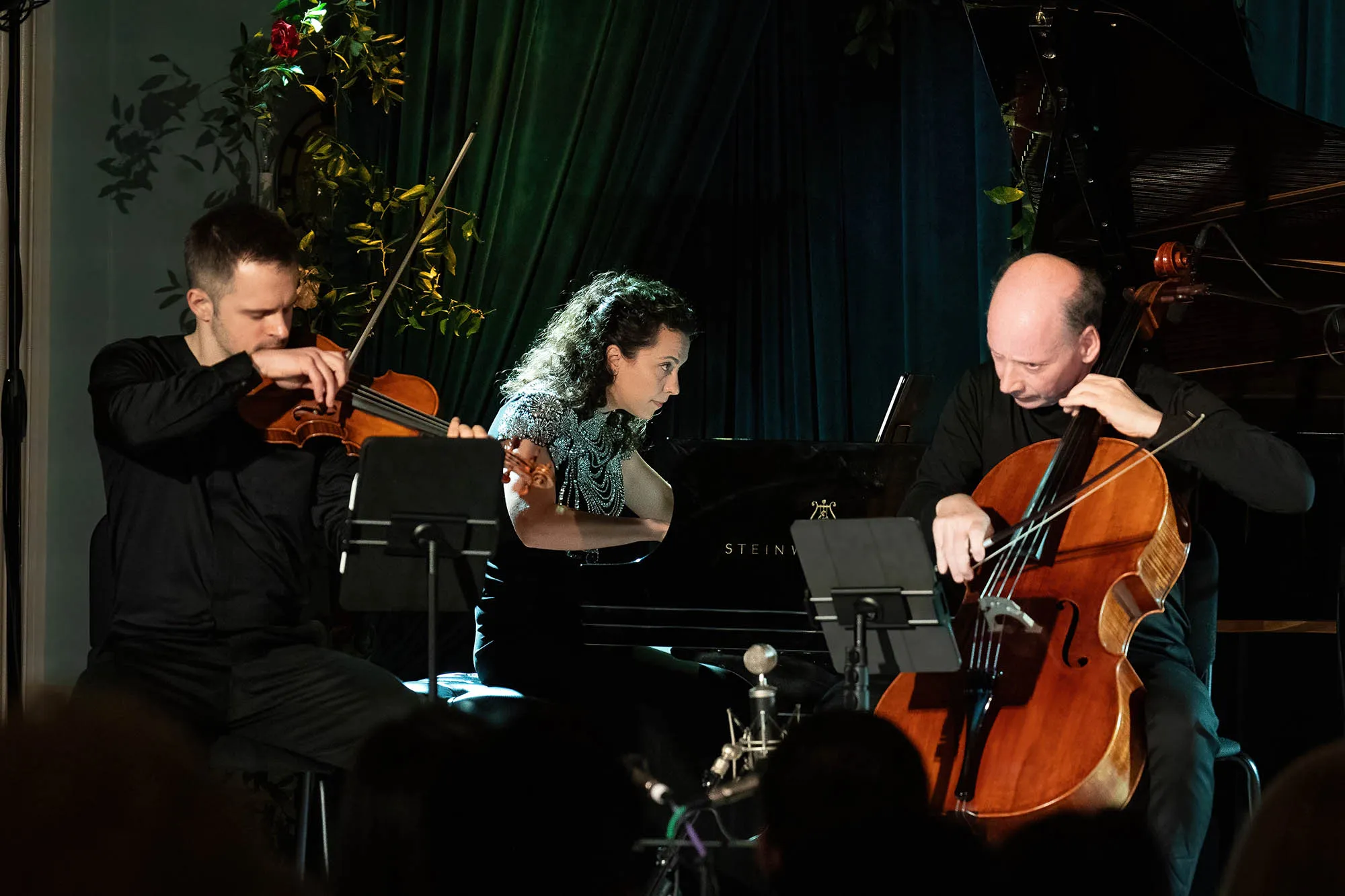 3 chamber musicians performing