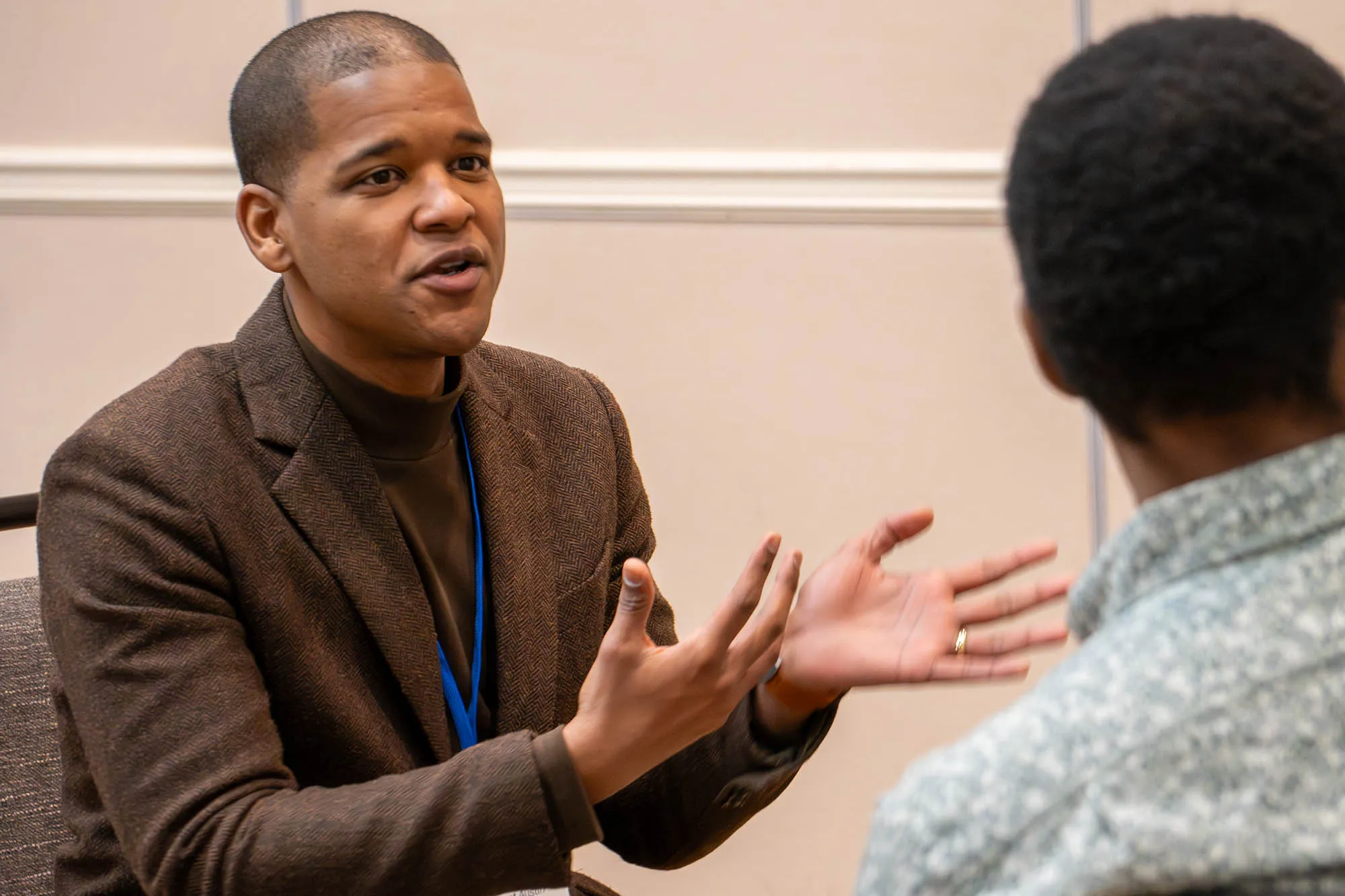 Justin West mentors talk to someone