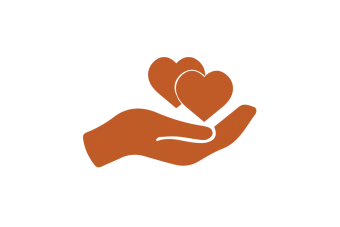 Icon of hand holding two hearts