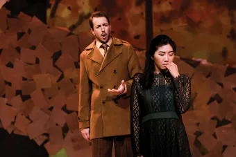 Mikhail Smigelski and Zoe Chunghui Kim perform in Eugene Onegin
