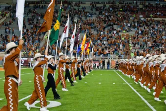 Color guard performing