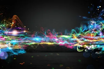 abstract issue of electronic lights in motion 