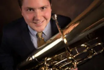 Matt Hightower with his Euphonium 