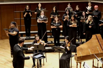 Treble Choir performs on the Bates Recital Hall Stage