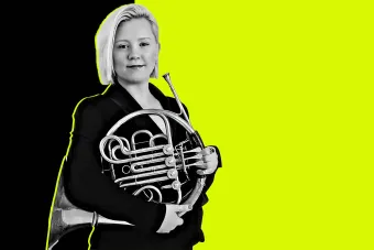 Victoria Knudtson with her horn