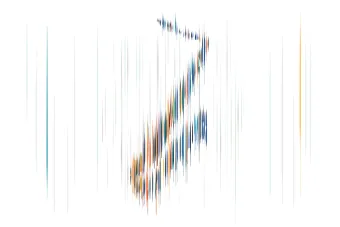 Colored graphic line art in the shape of a saxophone