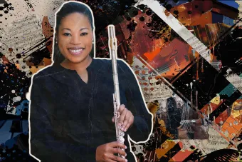 A Headshot of Ebonee Thomas with her flute