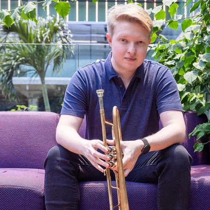 headshot with trumpet