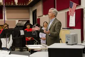 Professor Jerry Junkin conducting outreach efforts