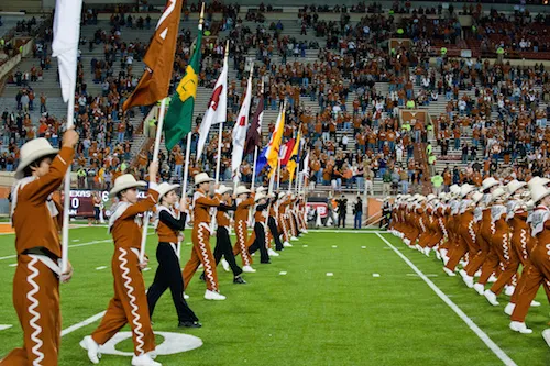 Color guard performing