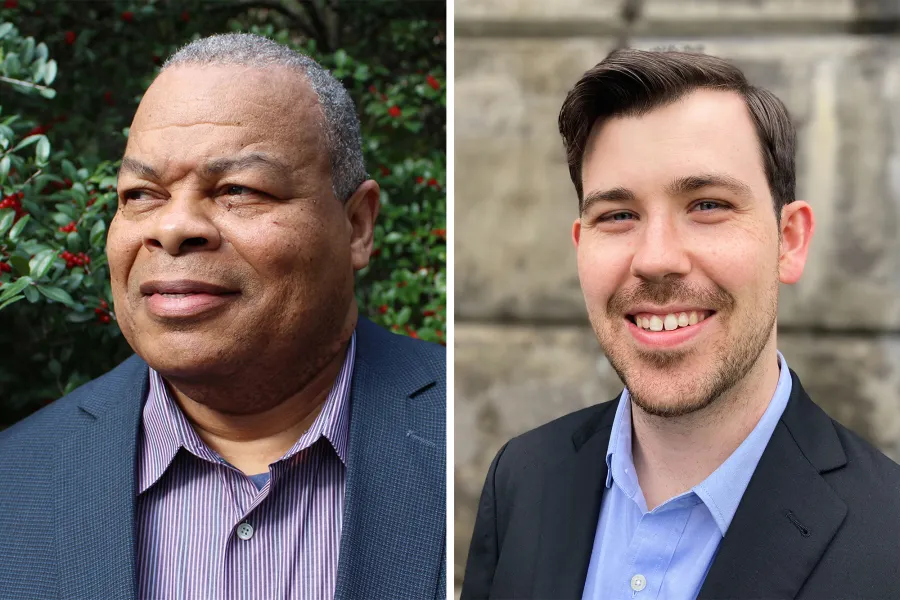 side-by-side portraits of Donnie Ray Albert and James Maverick