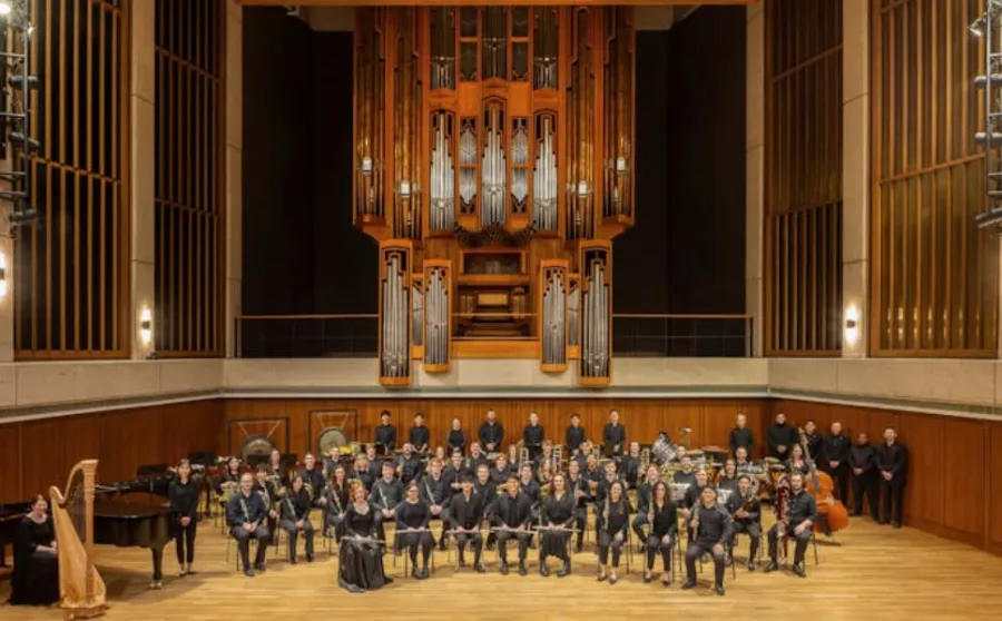 The Wind Ensemble on a stage