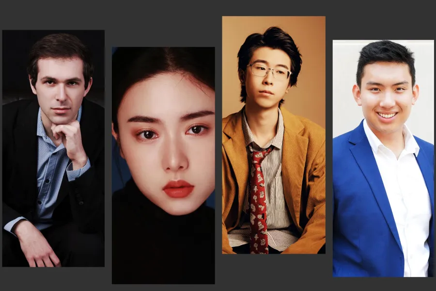 a collage of headshots of the featured concerto competition winners. 