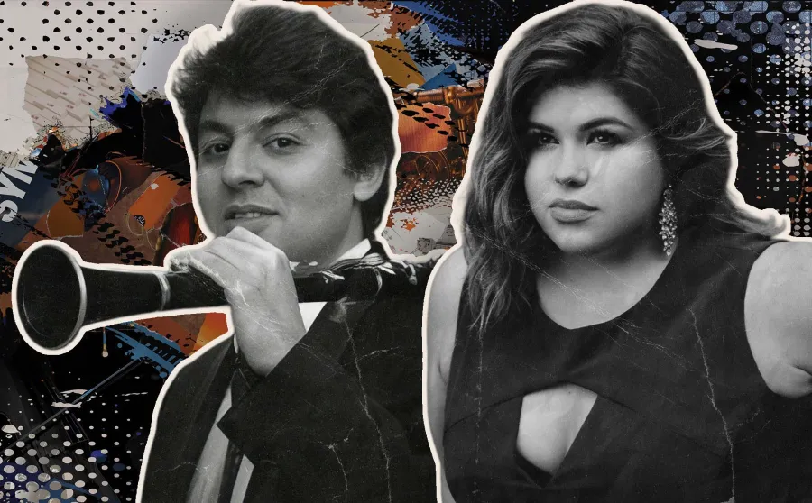 Headshots of guest artists Emil Khudyev and Leah Crocetto 