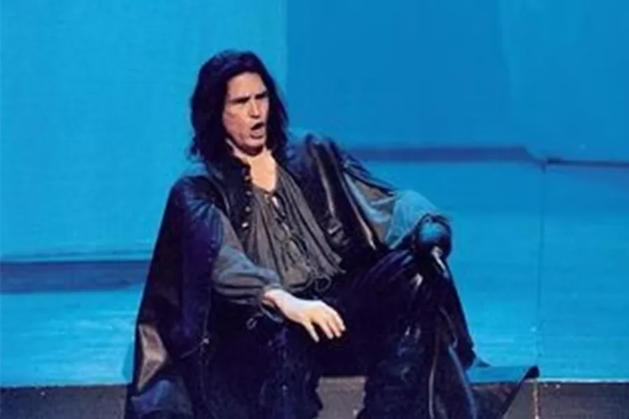 Opera singer on stage